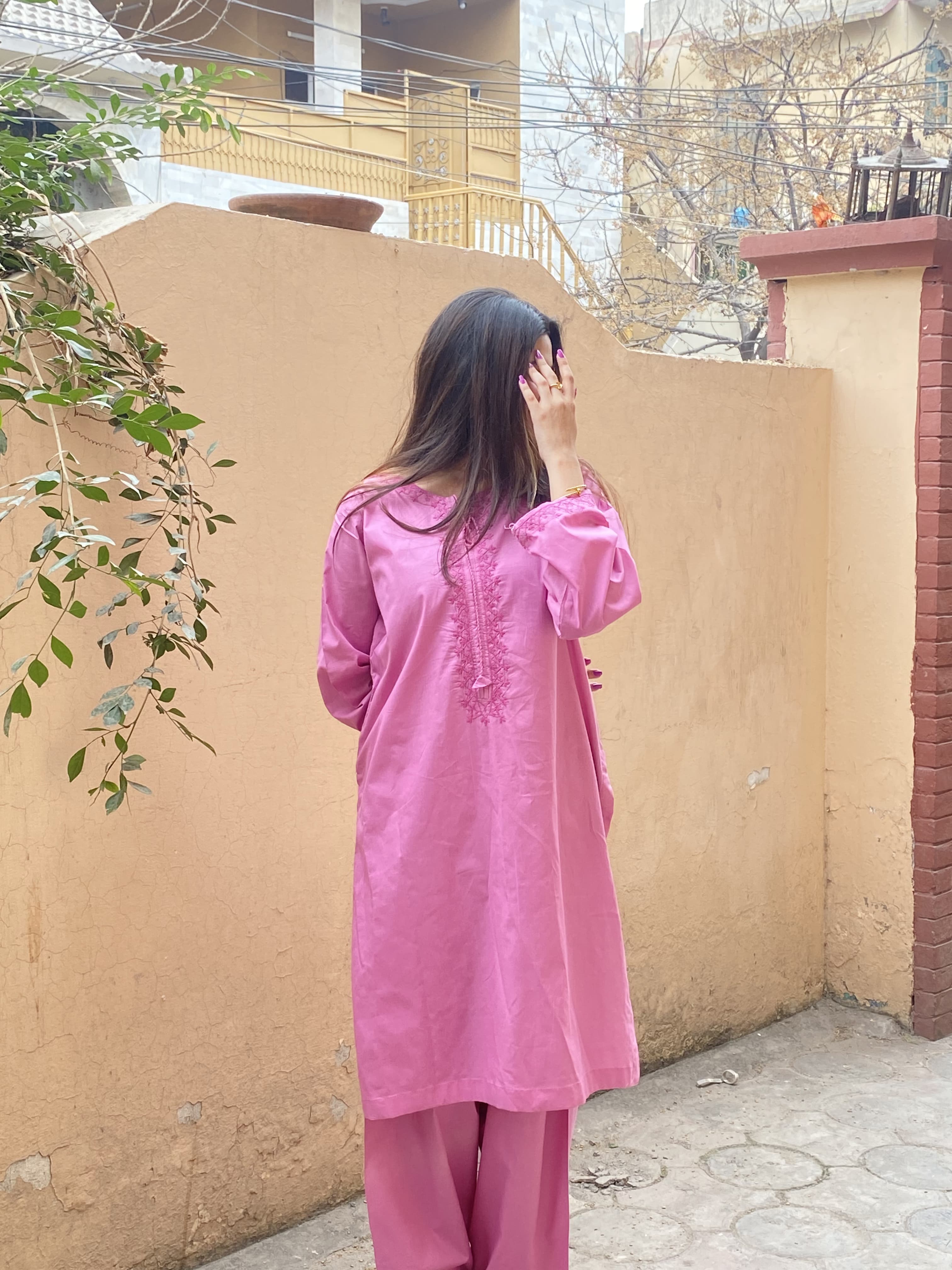 Hot Pink Hand-Embroidered Lawn 2-Piece – Eid & Summer Collection