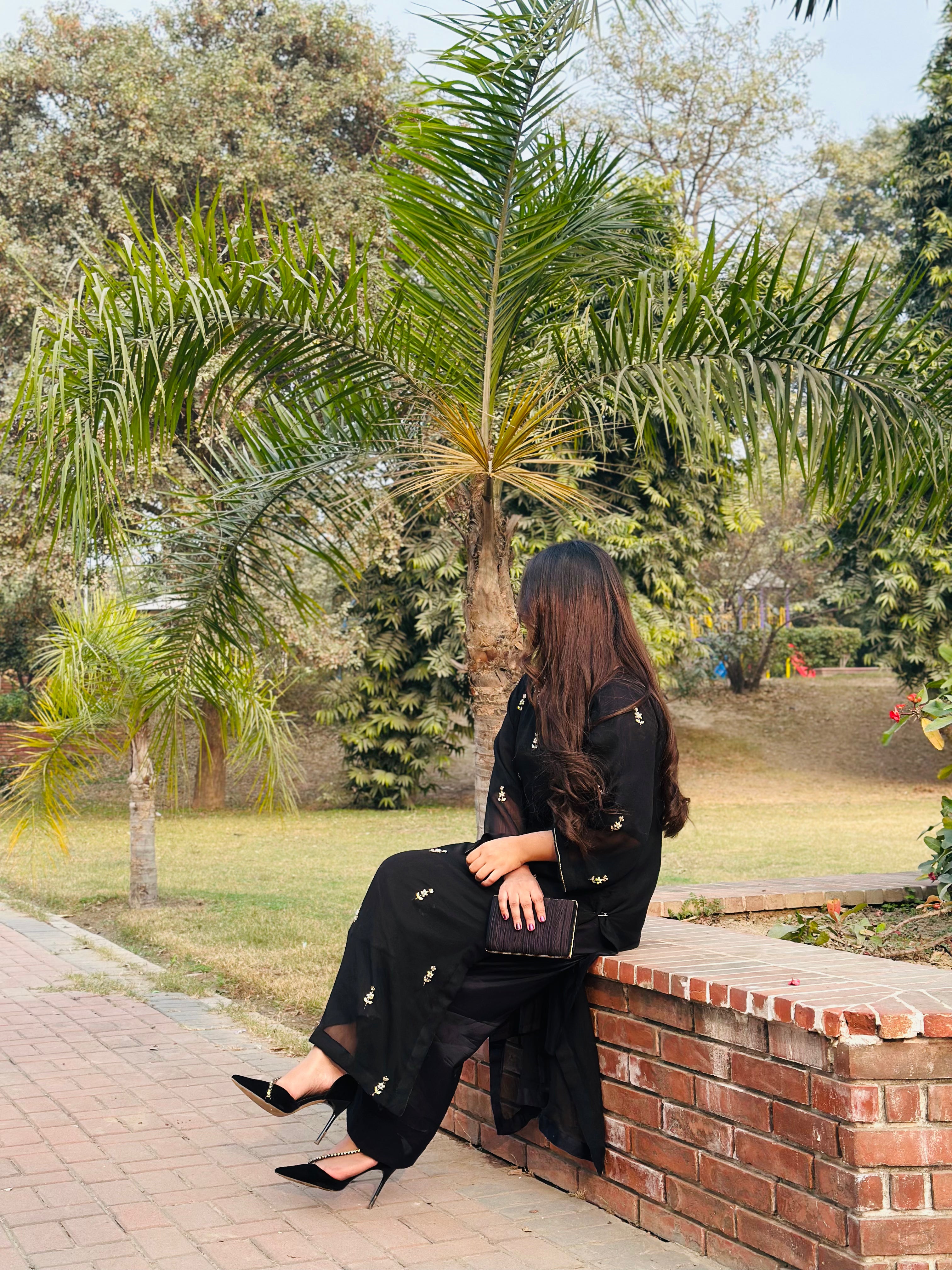 Black Rang - Hand-Embroidered Tila & Sequin Work 2-Piece | Elegant Festive Wear
