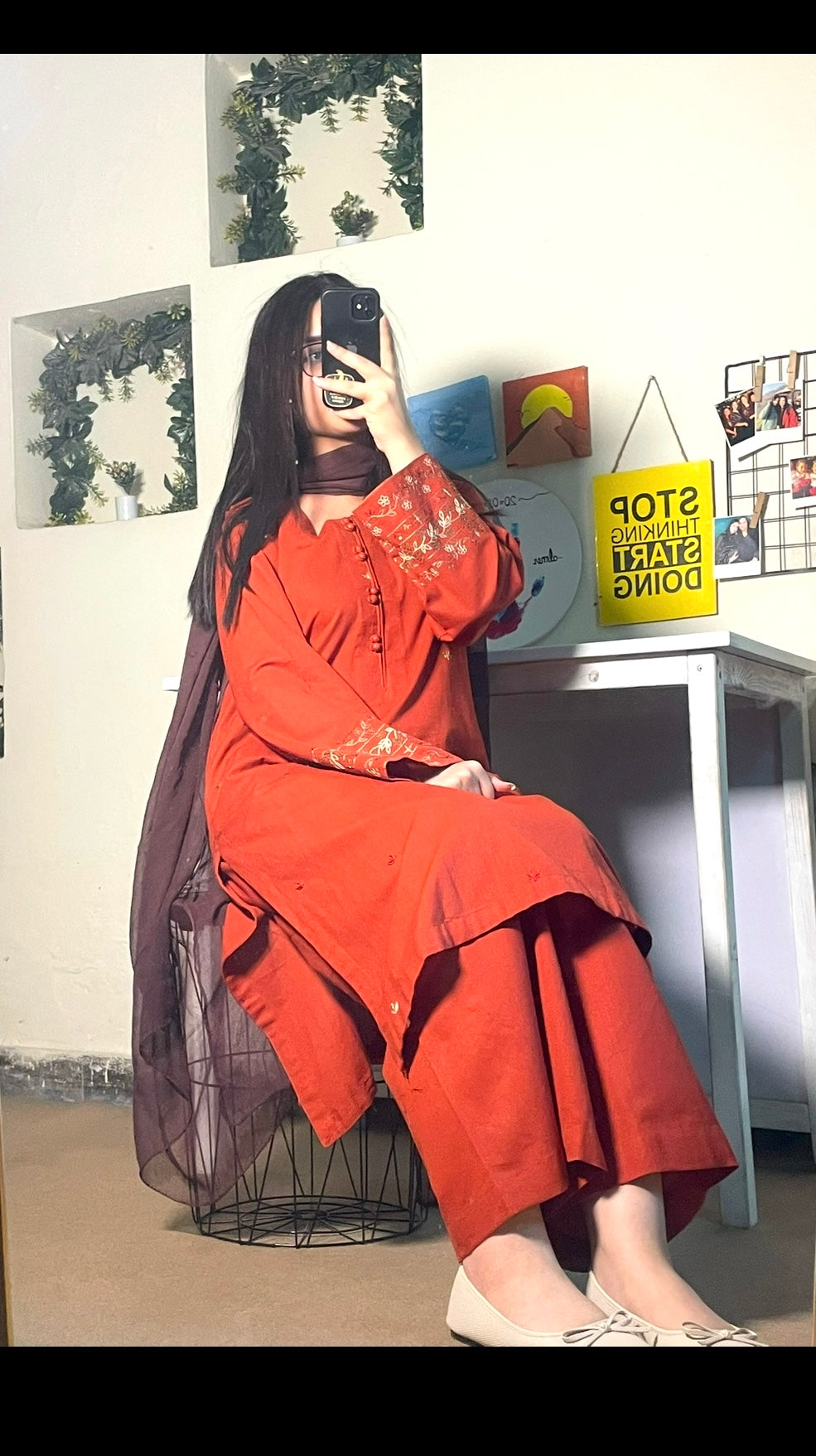 Elegant 2-Piece Khadar Suit – Hand Embroidered Resham Work | Winter Collection