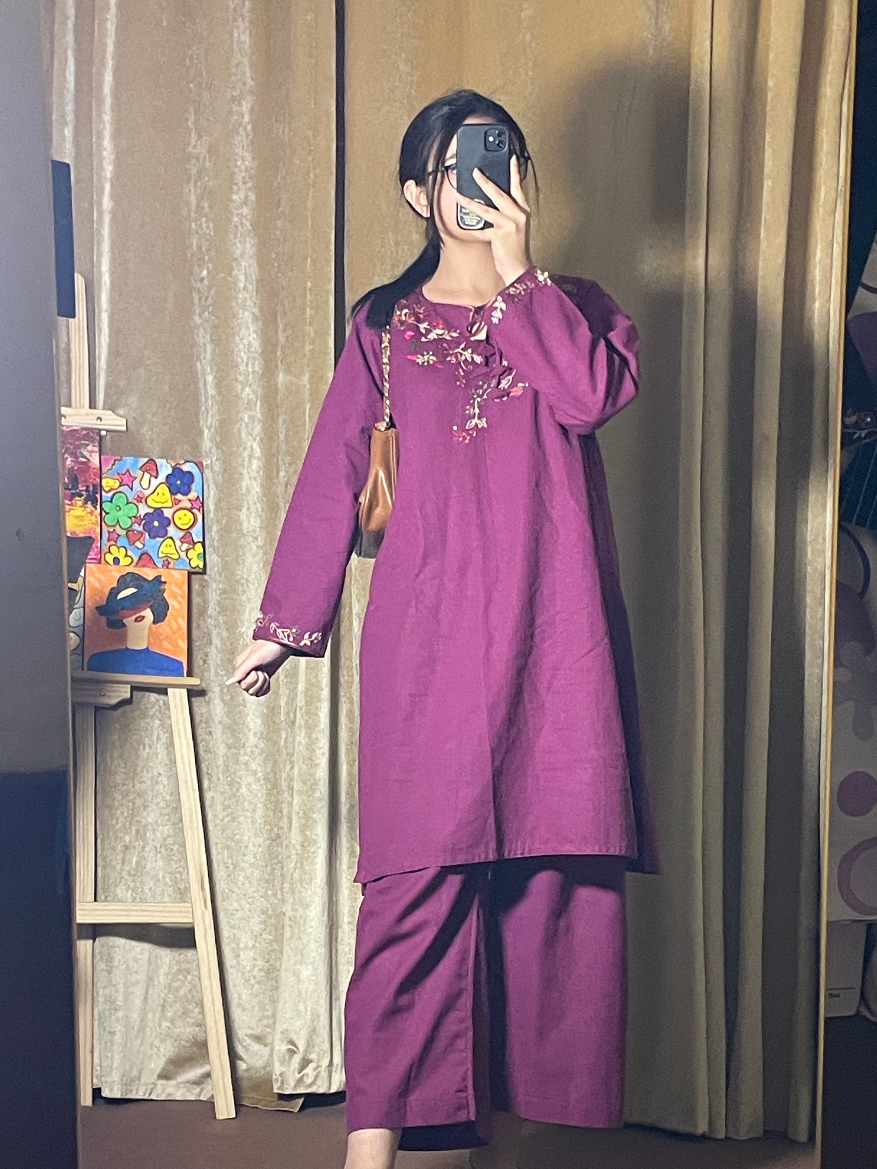 Hand-Embroidered Pink 2-Piece – Premium Khaddar | Resham Work |  Winter Collection