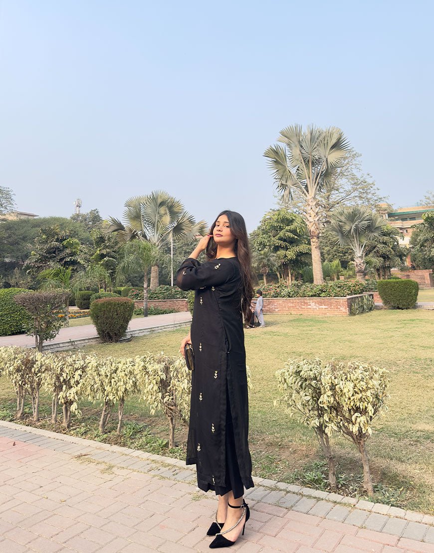 Black Rang - Hand-Embroidered Tila & Sequin Work 2-Piece | Elegant Festive Wear