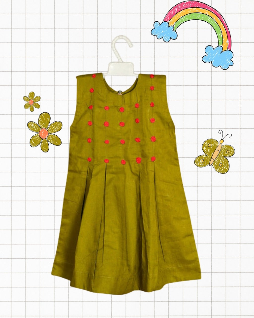 Junior Couture - Kids' Cotton Lawn Dress – Customizable Eid & Summer Wear | Fun Embroidered Motifs & Vibrant Colors