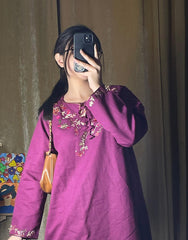 Hand-Embroidered Pink 2-Piece – Premium Khaddar | Resham Work |  Winter Collection