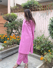 Hot Pink Hand-Embroidered Lawn 2-Piece – Eid & Summer Collection