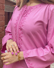 Hot Pink Hand-Embroidered Lawn 2-Piece – Eid & Summer Collection