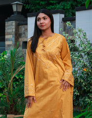 Mustard Bloom – Hand Embroidered 2-Piece Ensemble