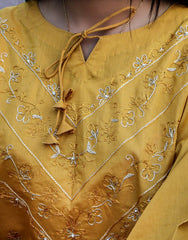 Mustard Bloom – Hand Embroidered 2-Piece Ensemble