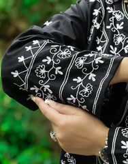 Noir Elegance – Black Hand Embroidered 2-Piece Ensemble