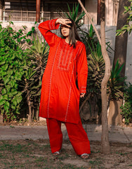 Scarlet Grace – Hand Embroidered Statement Set