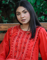 Scarlet Grace – Hand Embroidered Statement Set