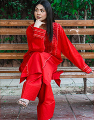 Scarlet Grace – Hand Embroidered Statement Set