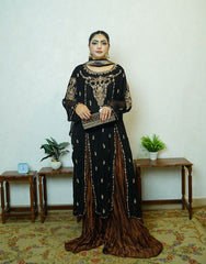 Zira – Black Hand-Embroidered Dabka Work Ensemble | Luxury Formal Wear